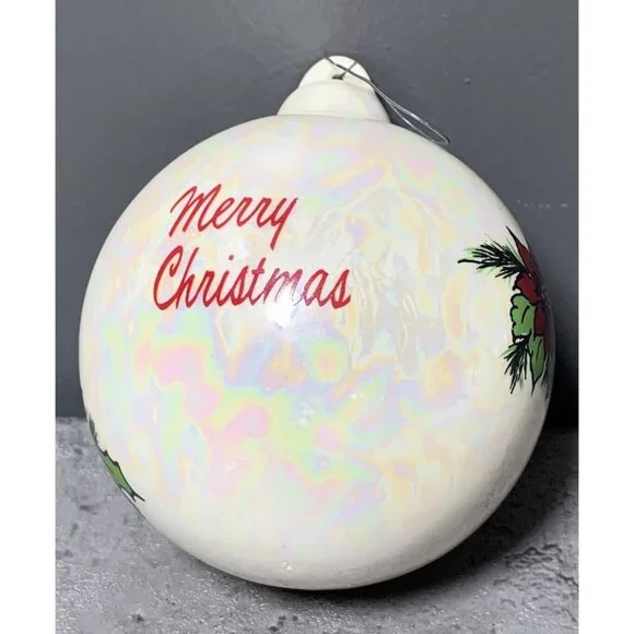 Porcelain Glass Christmas Ornaments 3.5in. (lot of 3) - Picture 2 of 8